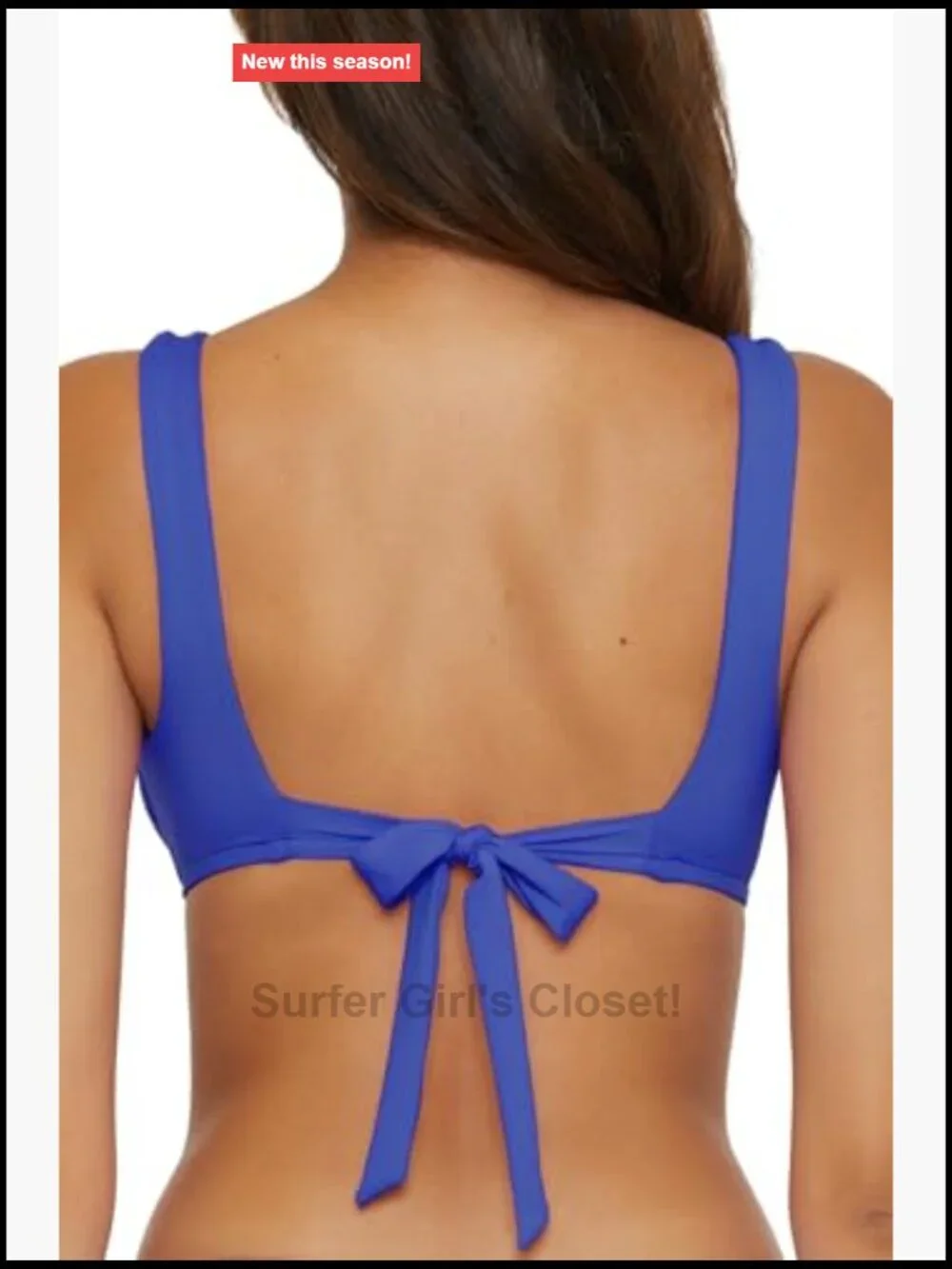 V-Wire Halter Bikini Top with Sweetheart Shape and Adjustable Tie Back